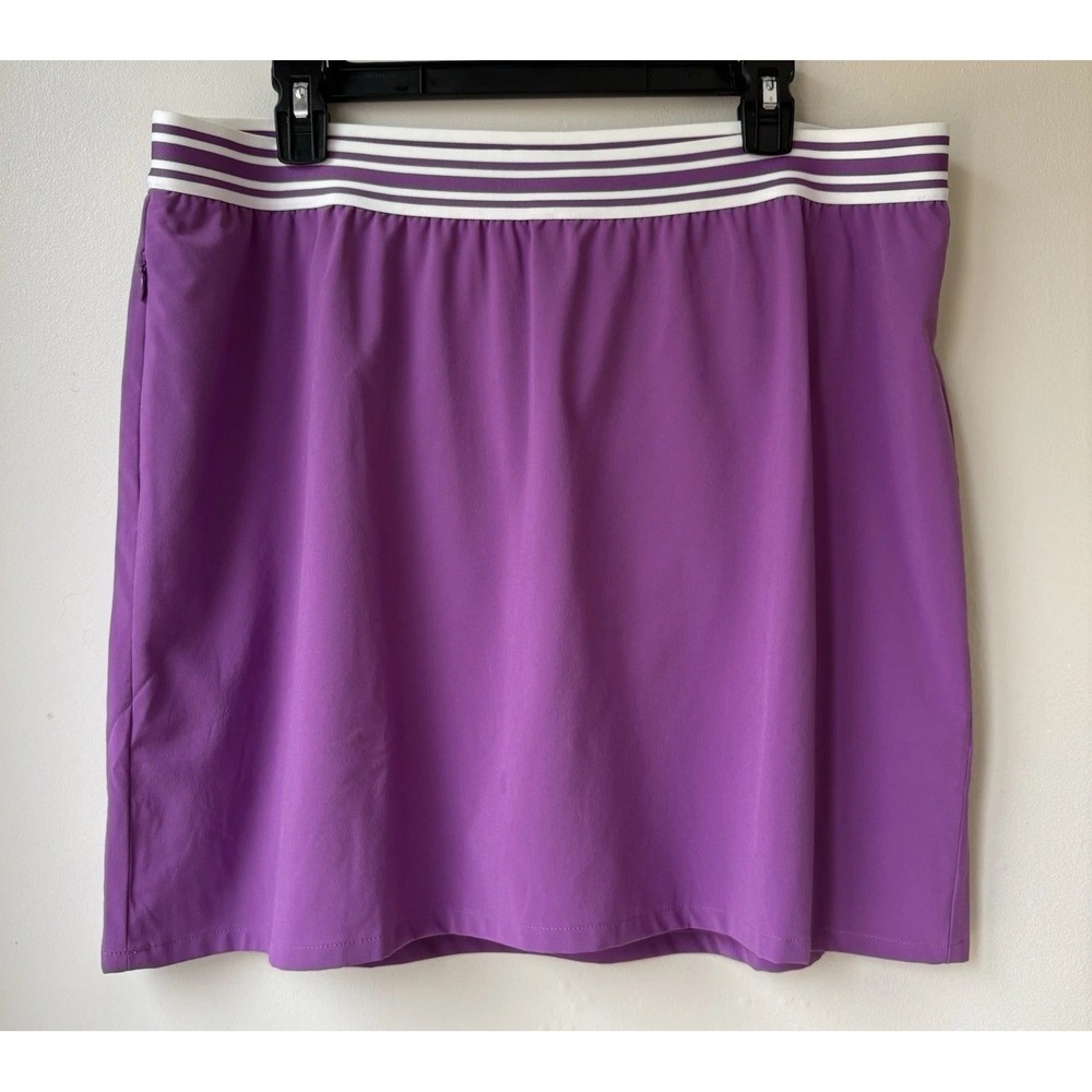 NWT J Jill Fit Skort XLP Purple Golf Pickleball Tennis Walking Zip Pocket
